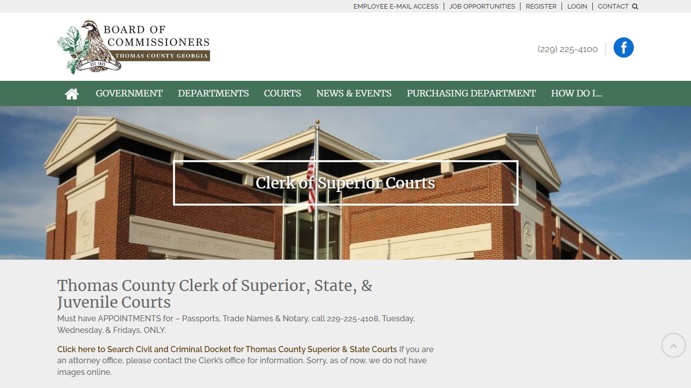 Thomas County Clerk of Courts | Home