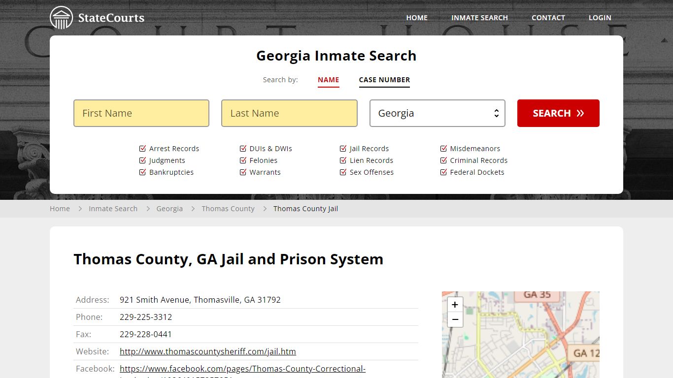 Thomas County Jail Inmate Records Search, Georgia - State Courts